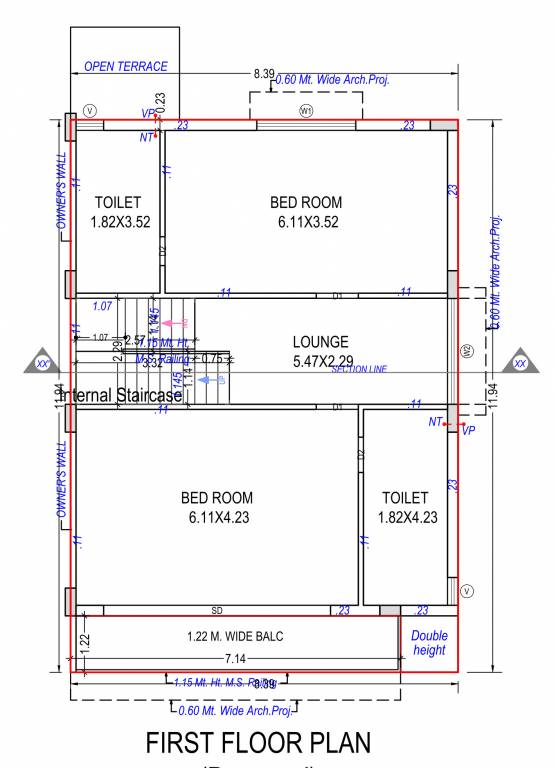  parijat bungalows Floor Plan First Floor Plan