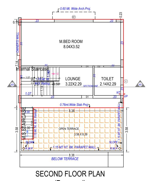  parijat bungalows Floor Plan Second Floor Plan