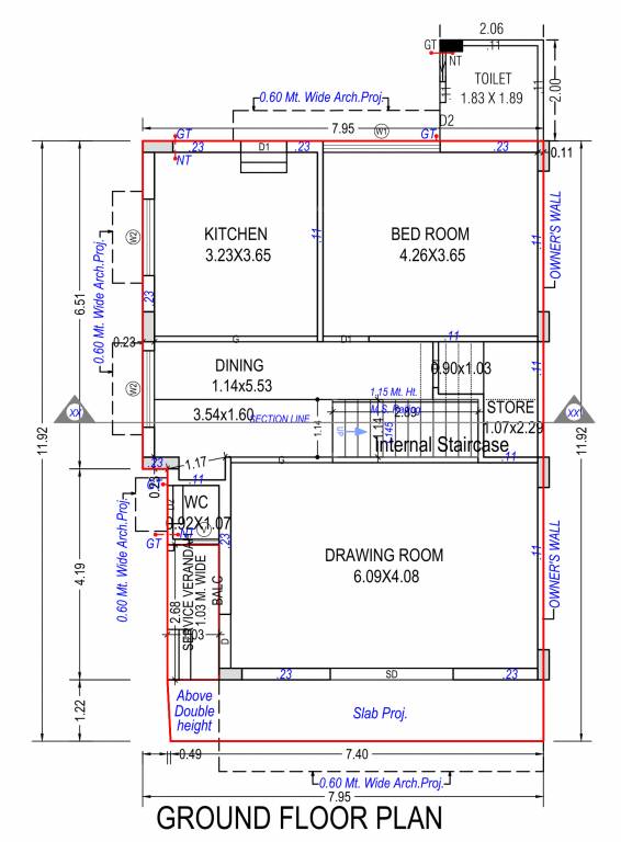  parijat bungalows Floor Plan Ground Floor Plan