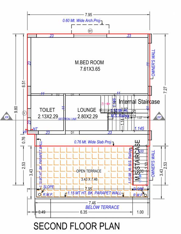  parijat bungalows Floor Plan Second Floor Plan