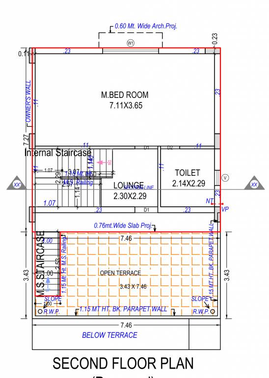  parijat bungalows Floor Plan Second Floor Plan