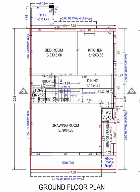  parijat bungalows Floor Plan Ground Floor Plan