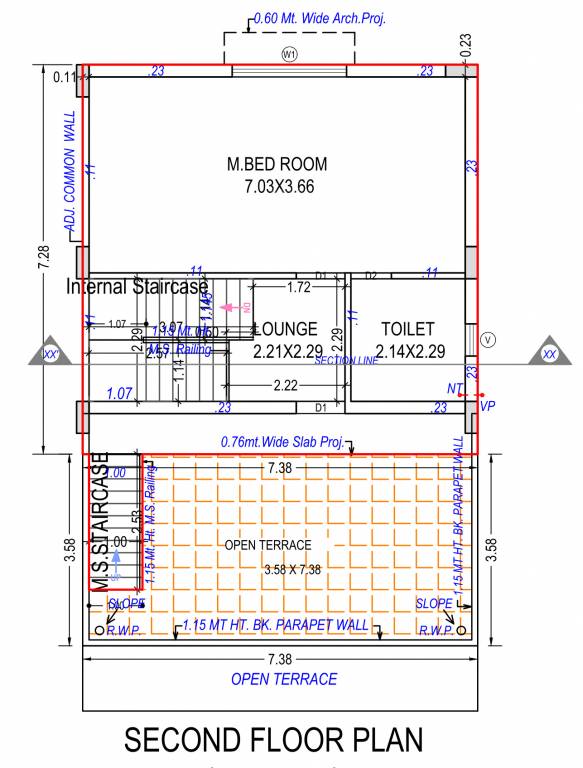  parijat bungalows Floor Plan Second Floor Plan
