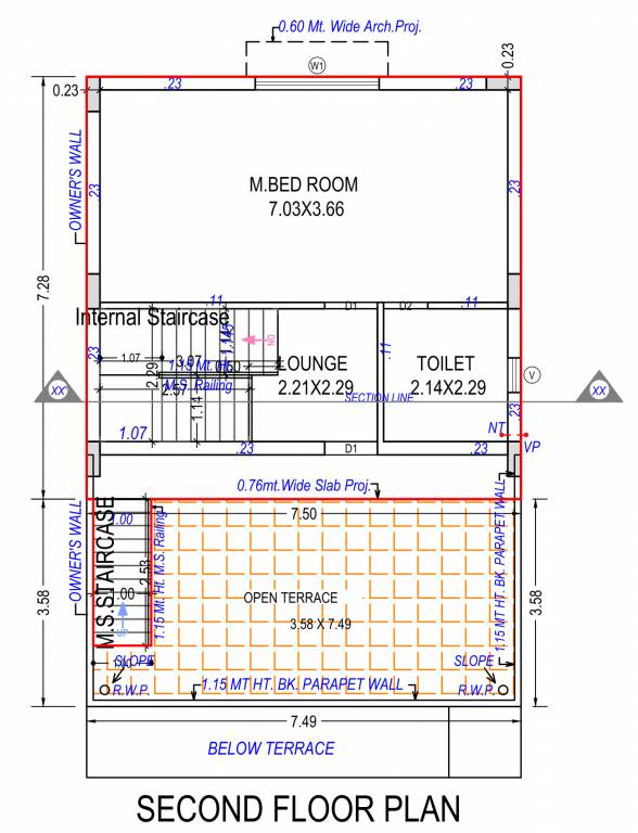  parijat bungalows Floor Plan Second Floor Plan