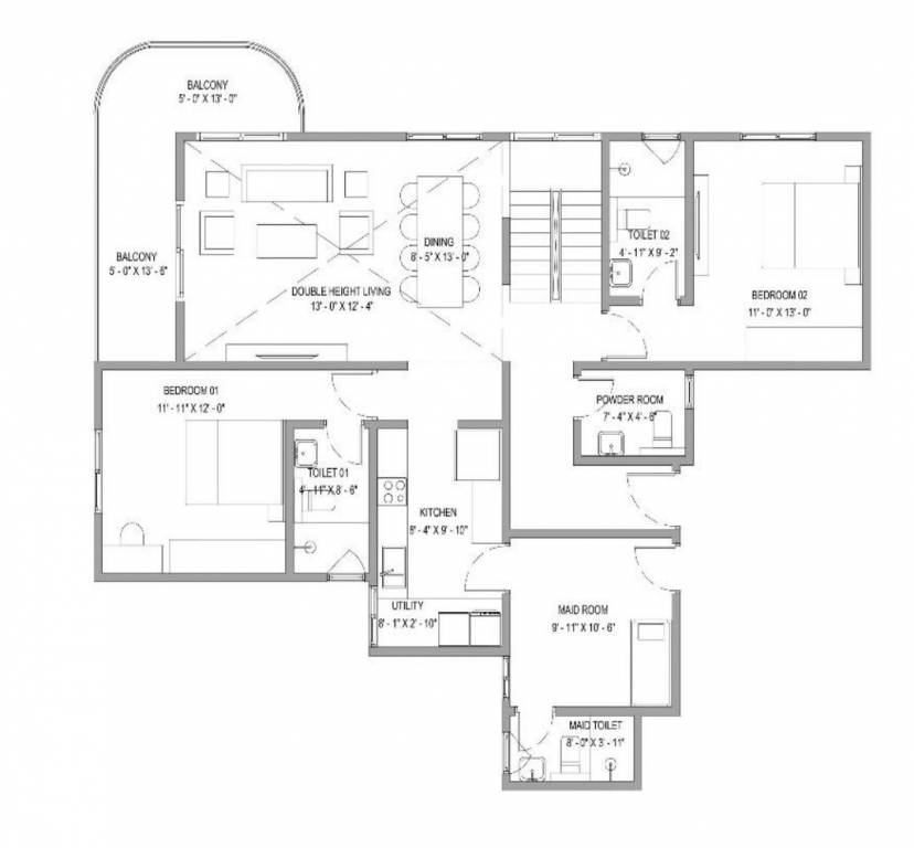  trimaya phase 3 Floor Plan Lower Level Duplex Plan