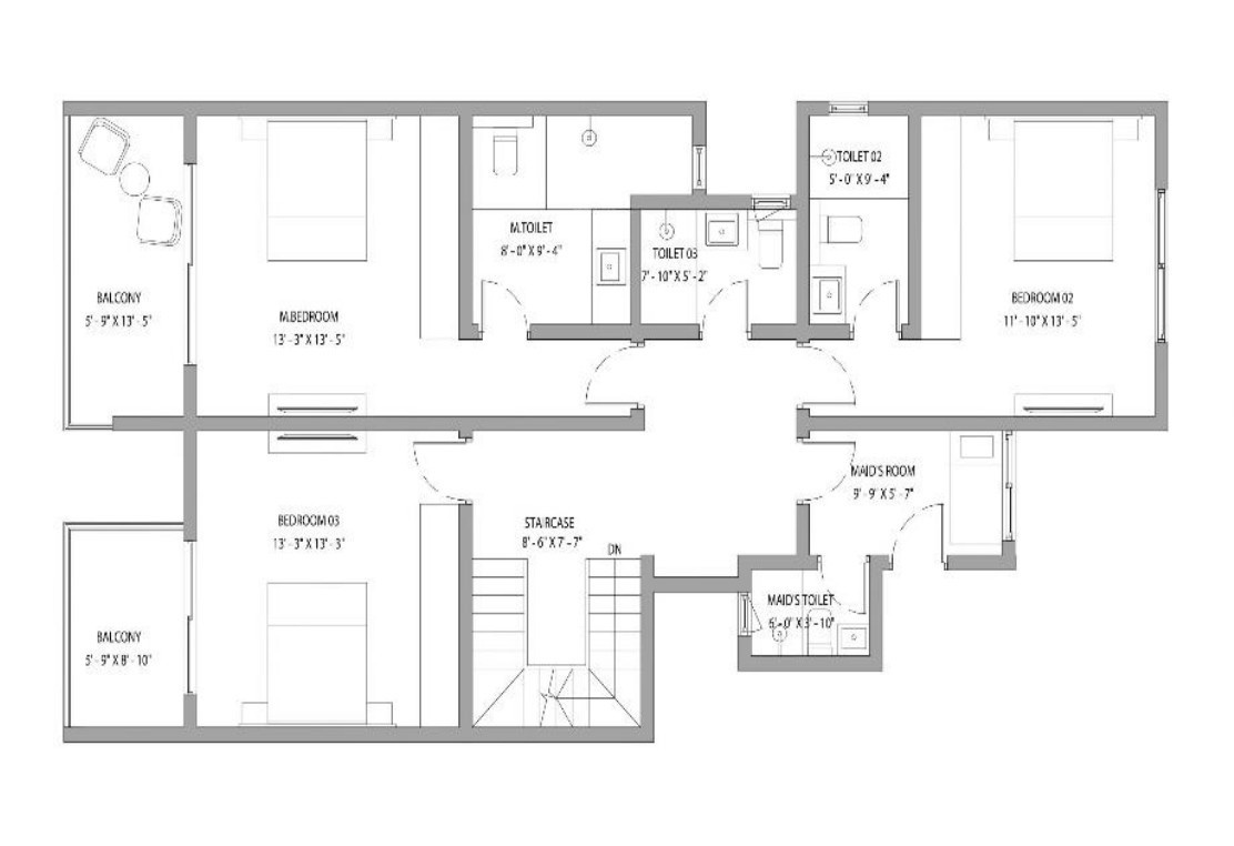  trimaya phase 3 Floor Plan Upper Level Duplex Plan