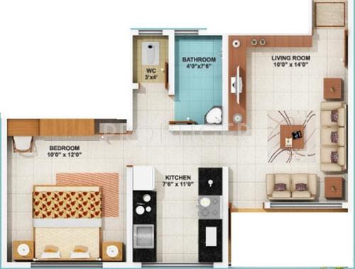 Kolte Patil Umang Homes Phase 1 (1BHK+1T (561 sq ft) 561 sq ft)