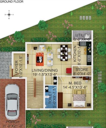 AVR Krishna Villa (3BHK+3T (2,308 sq ft) 2308 sq ft)