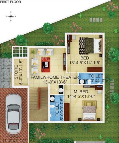 AVR Krishna Villa (3BHK+3T (2,308 sq ft) 2308 sq ft)