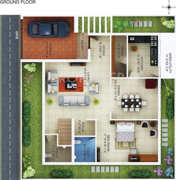 AVR Krishna Villa (4BHK+4T (2,844 sq ft) 2844 sq ft)