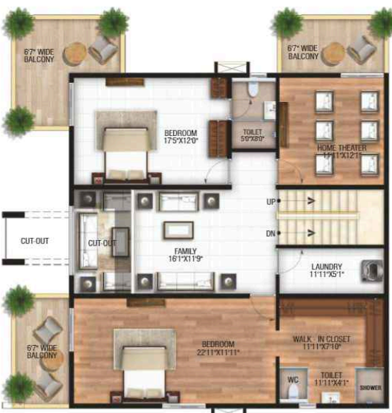  pragathi greenwoods Floor Plan Upper Level Duplex Plan