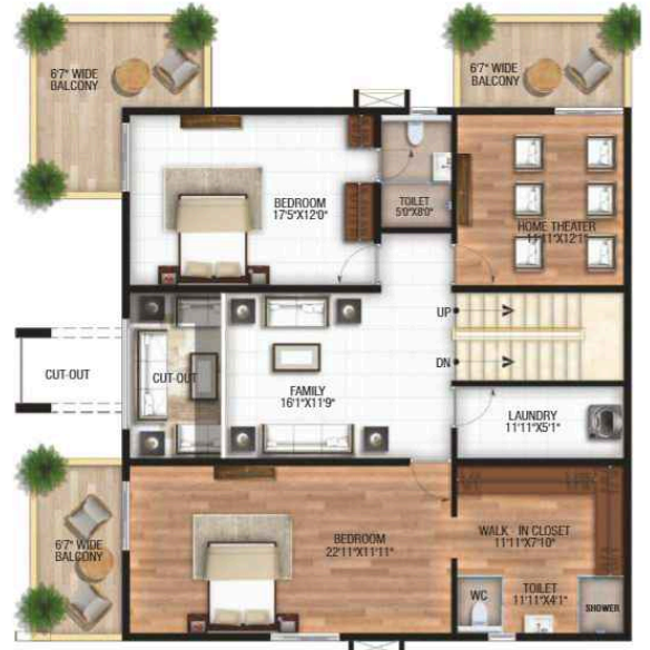  pragathi greenwoods Floor Plan Upper Level Duplex Plan