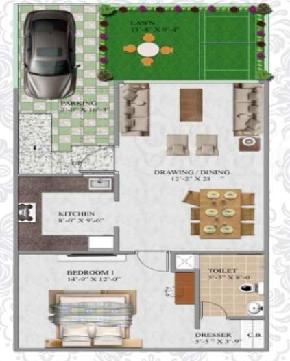  aroma villas Floor Plan Ground Floor Plan