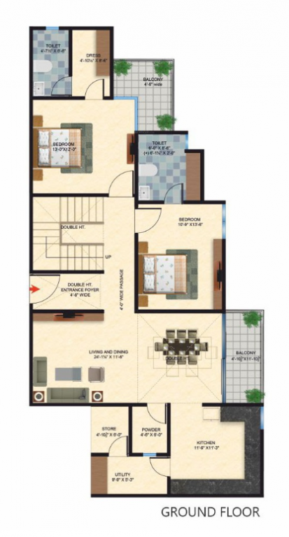  terraza greens Floor Plan Lower Level Duplex Plan