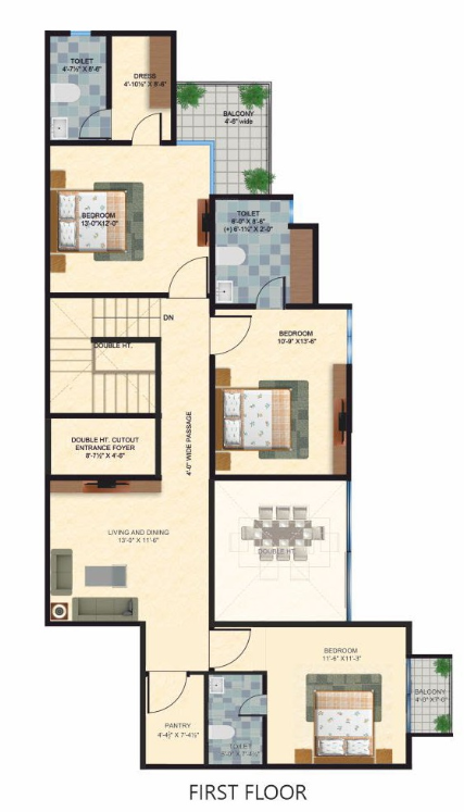 Upper Level Duplex Plan terraza greens Floor Plan Upper Level Duplex Plan