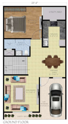  luxury villas Floor Plan Ground Floor Plan