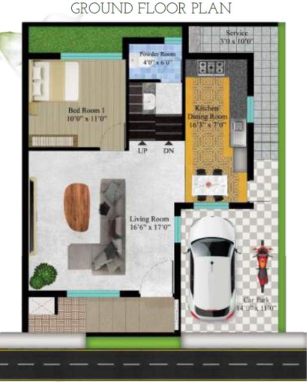  white town villas Floor Plan Ground Floor Plan