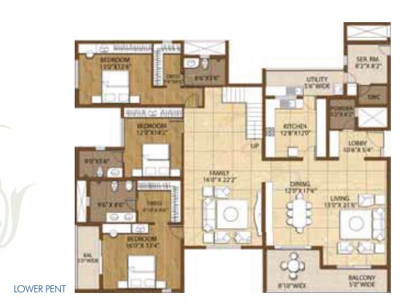  palm retreat daffodils Floor Plan Lower Level Duplex Plan