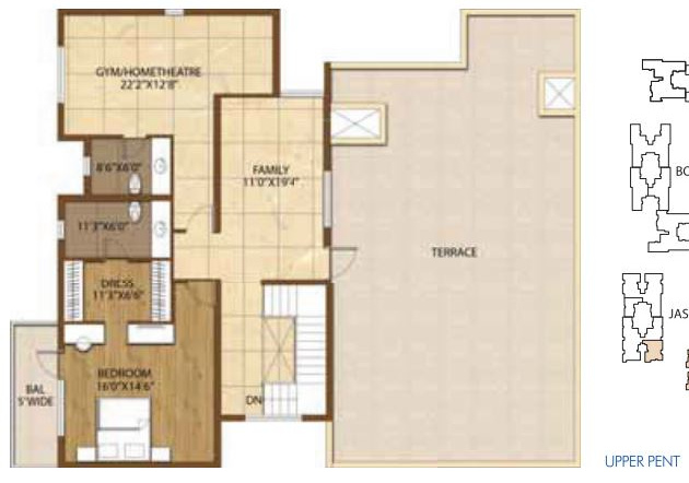  palm retreat daffodils Floor Plan Upper Level Duplex Plan