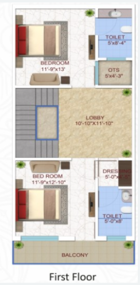  lotus green luxury villa Floor Plan First Floor Plan