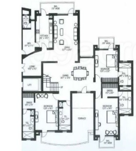  essel-towers Floor Plan Lower Level Duplex Plan