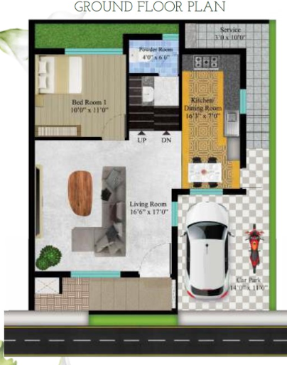  white villas Floor Plan Ground Floor Plan