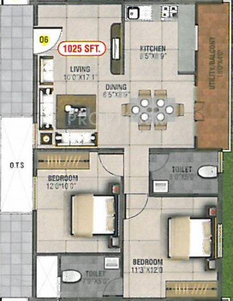 Balaji Sai Balaji Residency (2BHK+2T (1,025 sq ft) 1025 sq ft)