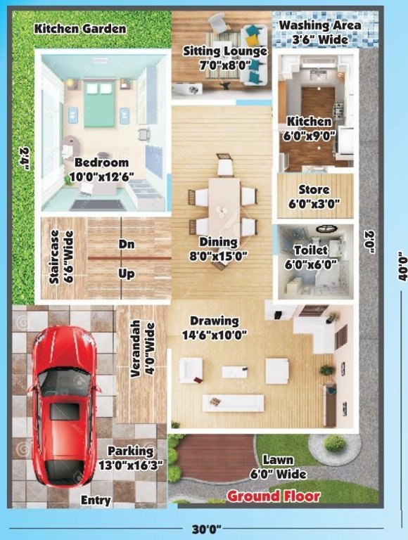  a and s homes dream villa Floor Plan Ground Floor Plan