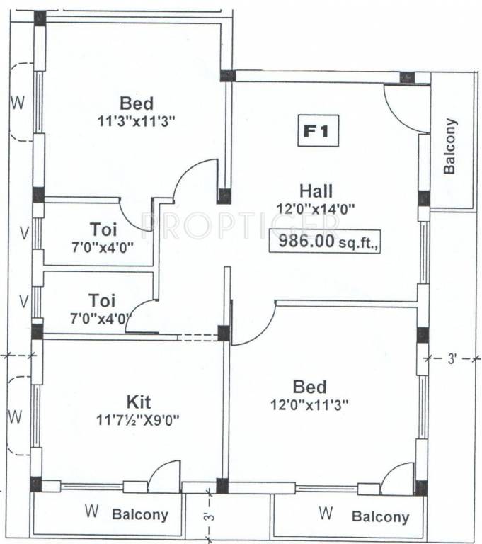 VijaySaras Manthralayam (2BHK+2T (986 sq ft) 986 sq ft) VijaySaras Manthralayam (2BHK+2T (986 sq ft) 986 sq ft)