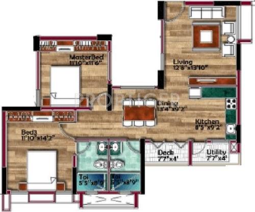 Shriram Celebrity Towers (2BHK+2T (1,310 sq ft) 1310 sq ft)