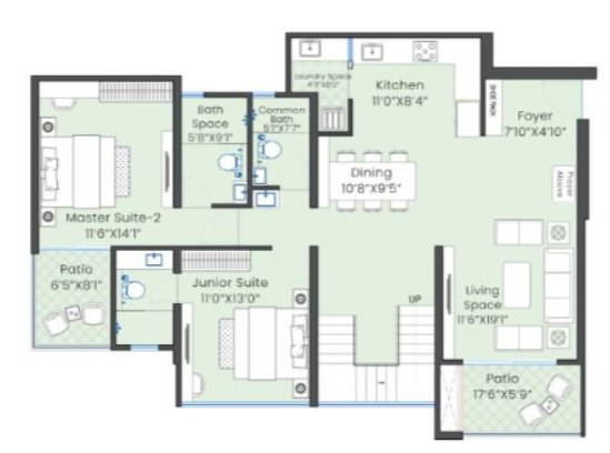  tristar wing a Floor Plan Lower Level Duplex Plan