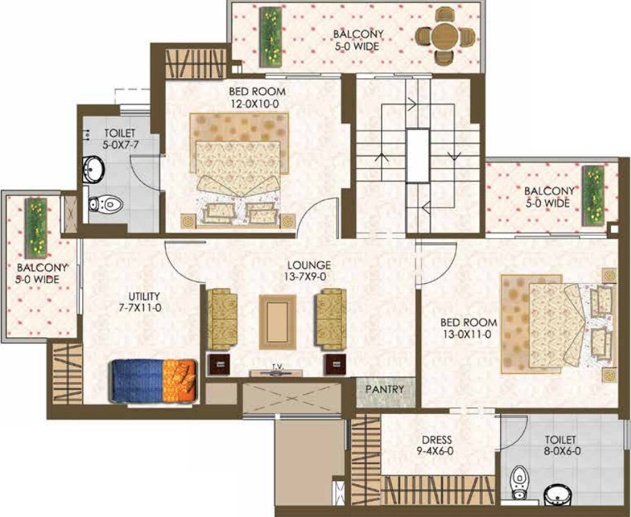 Upper Level Penthouse Plan novena green Floor Plan Upper Level Penthouse Plan