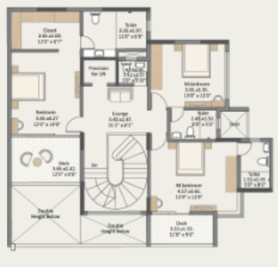 Upper Level Duplex Plan paranjape forest trails highgardens Floor Plan Upper Level Duplex Plan