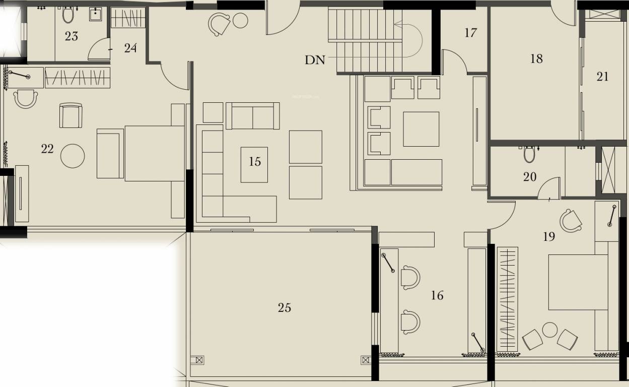 Upper Level Duplex Plan utalika luxury phase 5 panchami Floor Plan Upper Level Duplex Plan