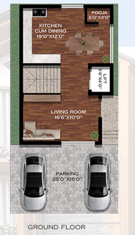  serenity garden villas Floor Plan Ground Floor Plan