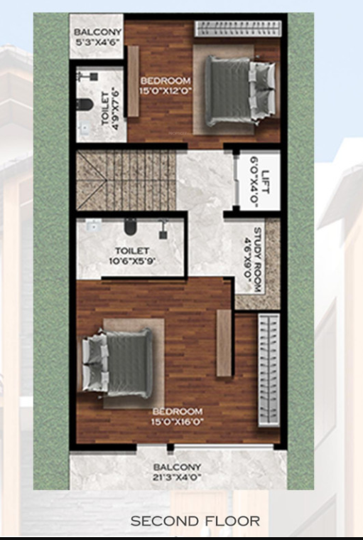  serenity garden villas Floor Plan Second Floor Plan