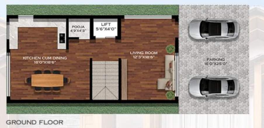 serenity garden villas Floor Plan Ground Floor Plan