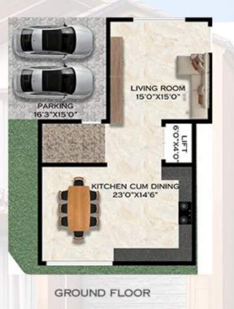 serenity garden villas Floor Plan Ground Floor Plan