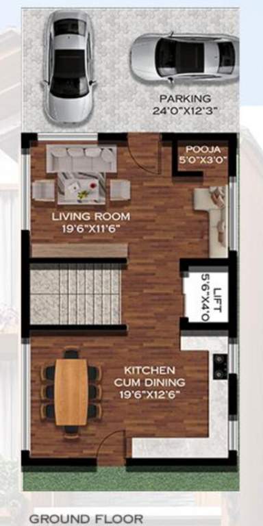  serenity garden villas Floor Plan Ground Floor Plan