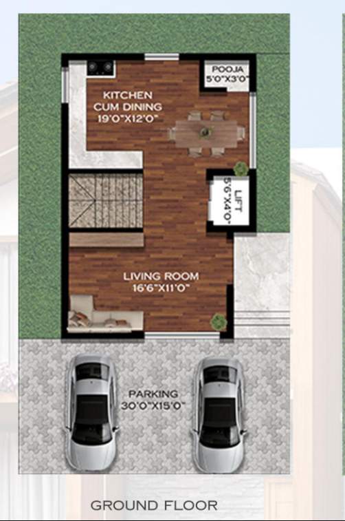  serenity garden villas Floor Plan Ground Floor Plan