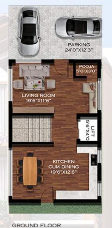  serenity garden villas Floor Plan Ground Floor Plan