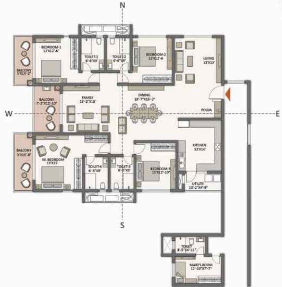 Floor Plan the prestige city hyderabad apartments Floor Plan Floor Plan