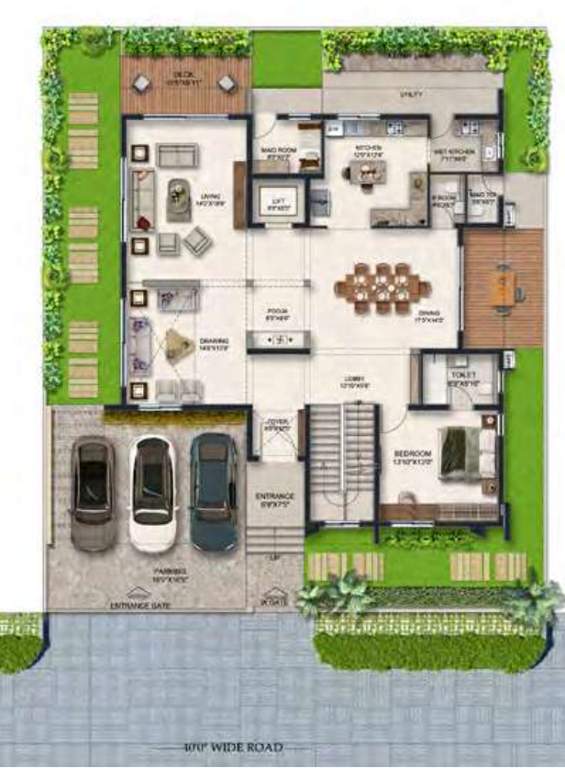  pranahita meadows Floor Plan Ground Floor Plan