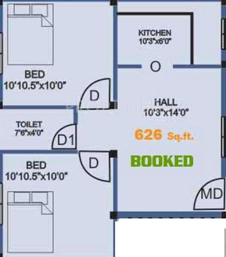 ARRR Karuneegar Street (2BHK+1T (626 sq ft) 626 sq ft)