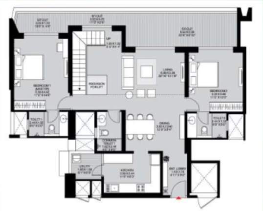  the greenfront at godrej park world Floor Plan Lower Level Duplex Plan