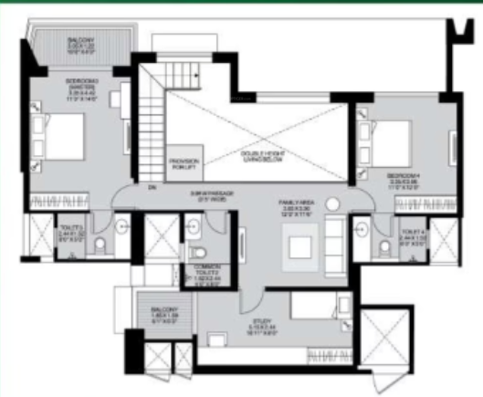 Upper Level Duplex Plan the greenfront at godrej park world Floor Plan Upper Level Duplex Plan