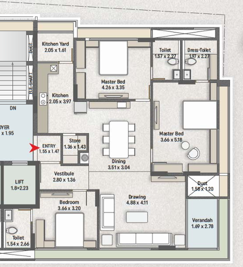  shalin-prima-414 Floor Plan Floor Plan