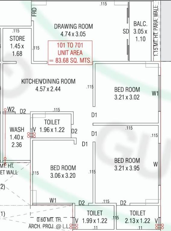  anali heights rang milan Floor Plan Floor Plan