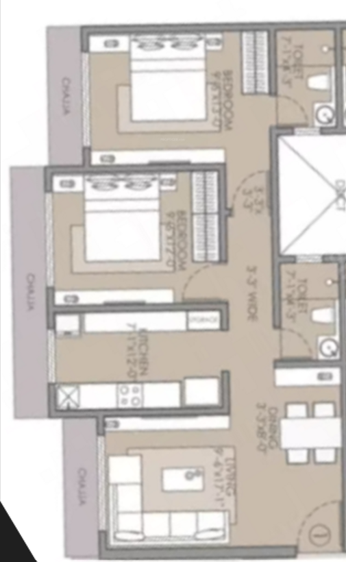  127 raj homes d wing Floor Plan Lower Level Duplex Plan