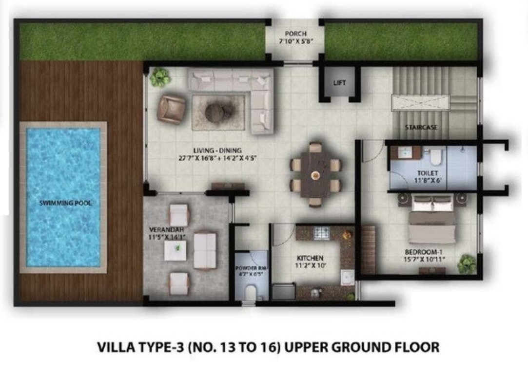  pilerne villa Floor Plan Upper Ground Floor Plan